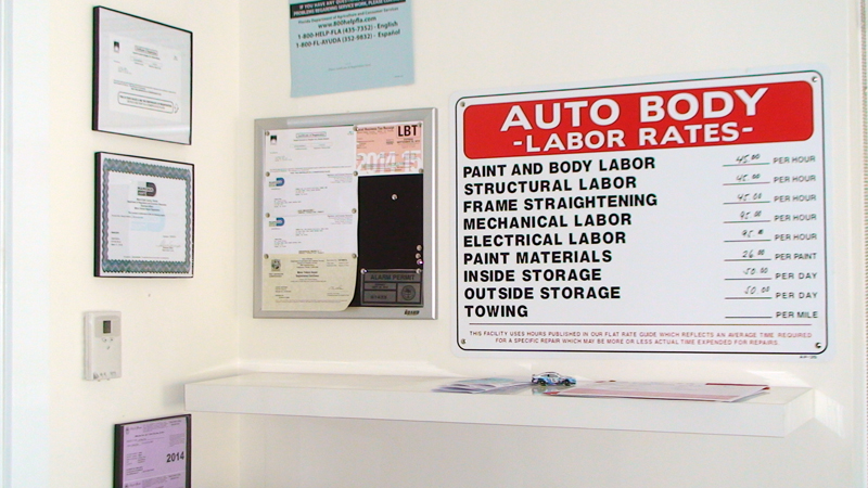 Auto insurance collision repair body shop